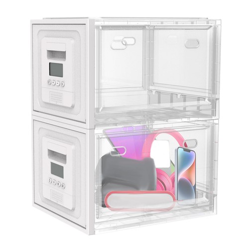 Clear lockable storage box - clear,