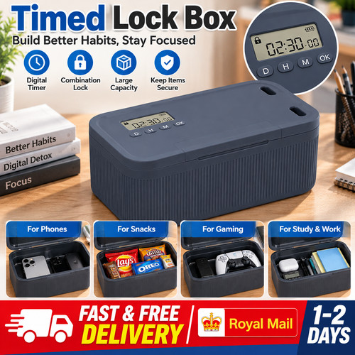 Timed lock box for - box,